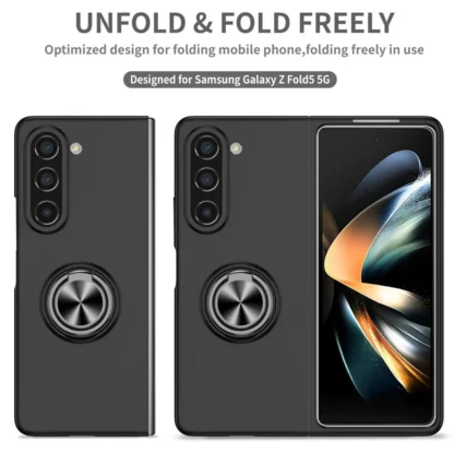 Samsung Z Fold 5 / F946 Magnet Ring plastikkaitse must - Image 2