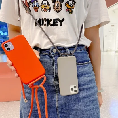 Samsung A14 (4G) / (5G) Crossbody silikoonkaitse oranz - Image 3