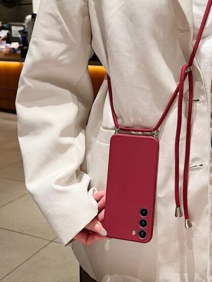 Samsung S25 / S931 Crossbody silikoonkaitse punane - Image 2