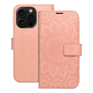 Apple Iphone 16 Pro Leather Mandala kaitsekott peach