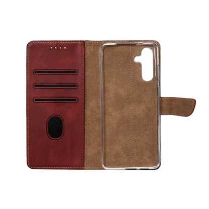 Samsung S24 FE / S721 Fancy Leather kaitsekott veinipunane - Image 3