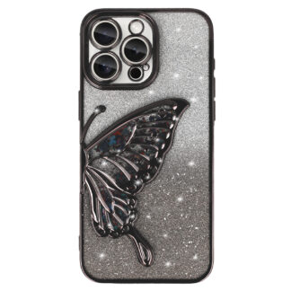 Apple Iphone 16 Pro 3D Butterfly silikoonkaitse must