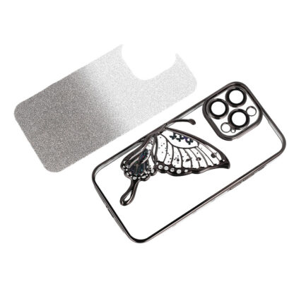 Apple Iphone 16 Pro 3D Butterfly silikoonkaitse must - Image 3