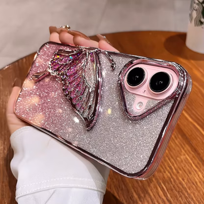 Apple Iphone 16 Plus 3D Butterfly silikoonkaitse roosa - Image 2