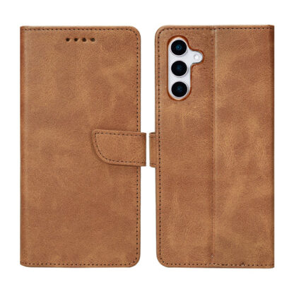 Samsung S25 (5G) / S931 Fancy Leather kaitsekott helepruun - Image 2