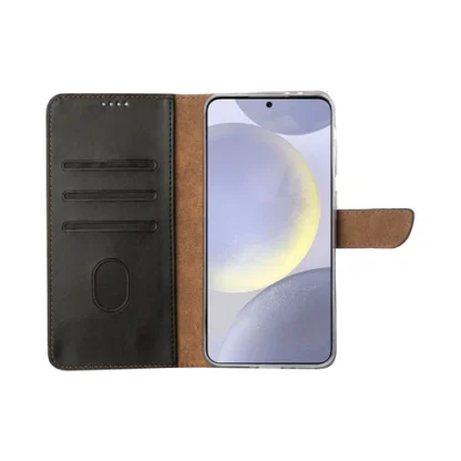 Samsung S25 (5G) / S931 Fancy Leather kaitsekott must - Image 3