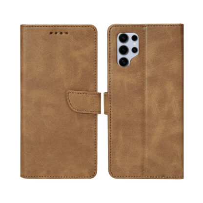 Samsung S25 Ultra (5G) / S938 Fancy Leather kaitsekott helepruun - Image 2