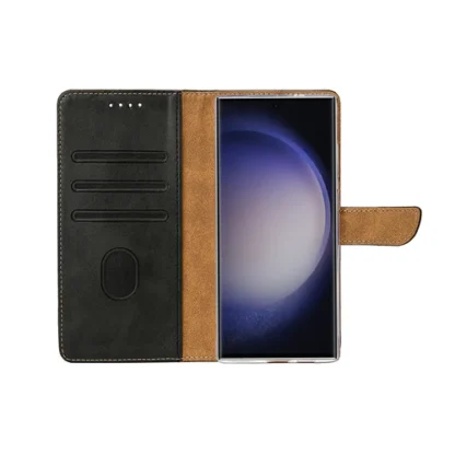 Samsung S25 Ultra (5G) / S938 Fancy Leather kaitsekott must - Image 3