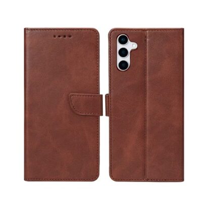 Samsung A56 (5G) / A566 Fancy Leather kaitsekott tumepruun - Image 2