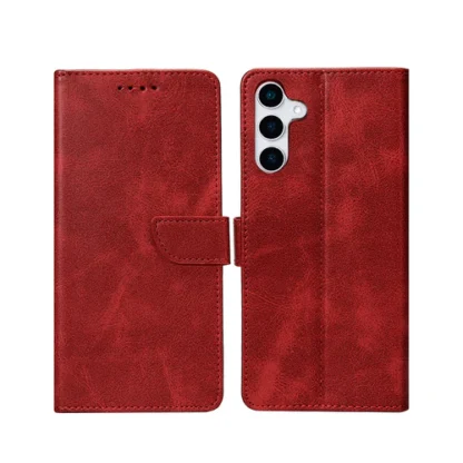 Samsung A36 (5G) / A366 Fancy Leather kaitsekott punane - Image 2