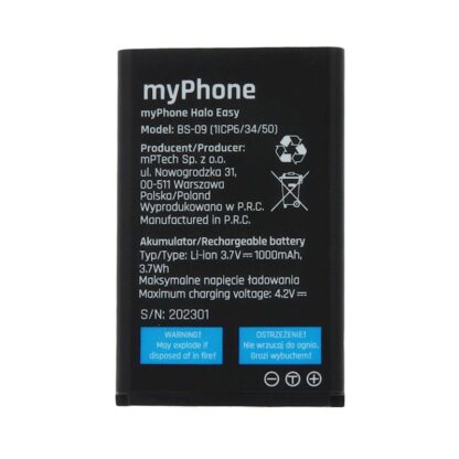 MyPhone Halo East / BS-09 originaalaku 1000 maH