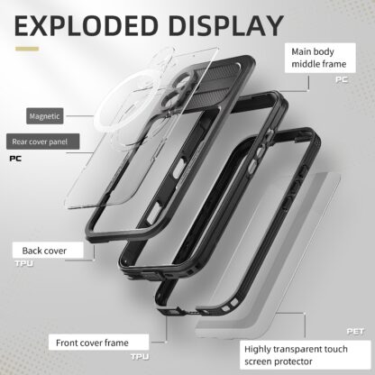 Apple Iphone 16 Waterproof Magsafe veekindel ümbris must - Image 5