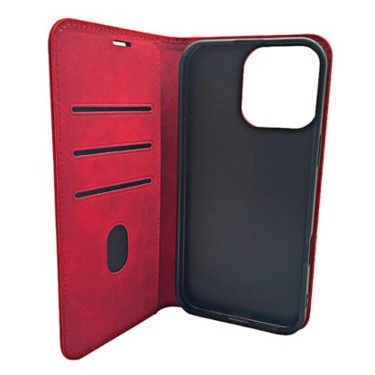 Samsung A56 (5G) / A566 Leather Nubuck kaitsekott punane - Image 2