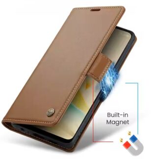 Xiaomi Redmi Note 12 (4G/5G) / Poco X5 (5G) Leather Elegance kaitsekott pruun