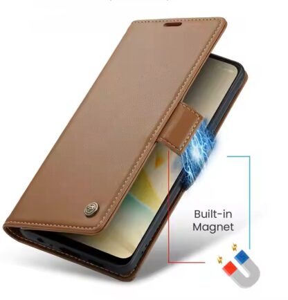 Xiaomi Redmi Note 12 (4G/5G) / Poco X5 (5G) Leather Elegance kaitsekott pruun