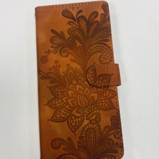 Xiaomi Redmi Note 12 (4G/5G) / Poco X5 (5G) Leather Flower kaitsekott pruun