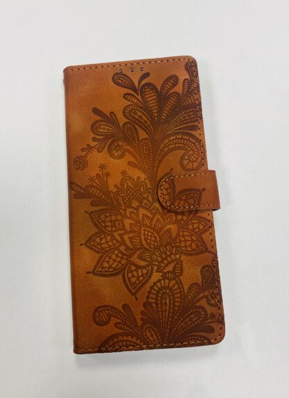 Xiaomi Redmi Note 12 (4G/5G) / Poco X5 (5G) Leather Flower kaitsekott pruun