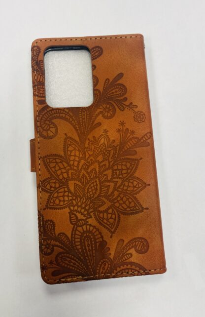 Xiaomi Redmi Note 12 (4G/5G) / Poco X5 (5G) Leather Flower kaitsekott pruun - Image 2