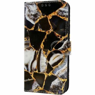 Samsung S25 Ultra / S938 Fancy Marble kaitsekott kuldne-must
