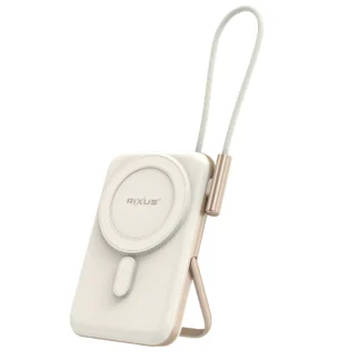 Rixus RXPB29 Magsafe akupank 10000maH siseehitatud Type-C juhtmega RoseGold