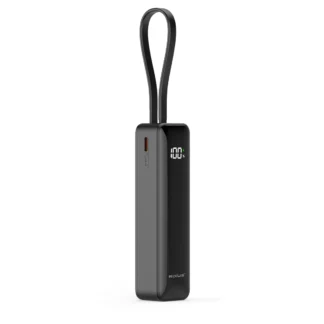 Rixus RXPB03B akupank 5000maH sisseehitatud Type-C juhtmega must