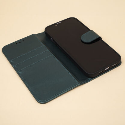 Apple Iphone 16e / Iphone SE (2025) Fancy Leather kaitsekott roheline - Image 3