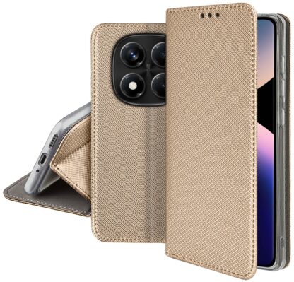 Xiaomi Redmi Note 14 Pro (5G) / Redmi Note 14 Pro Plus (5G) / Poco X7 (5G) Smart Magnet kaitsekott kuldne