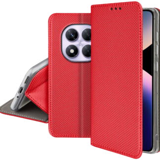 Xiaomi Redmi Note 14 Pro (5G) / Redmi Note 14 Pro Plus (5G) / Poco X7 (5G) Smart Magnet kaitsekott punane