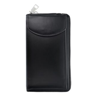 Universaalne Leather 2in1 kaitsekott-rahakott must