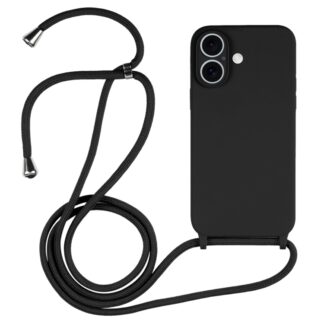 Apple Iphone 16 Crossbody silikoonkaitse must