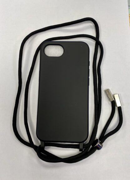 Apple Iphone 16e Crossbody silikoonkaitse must