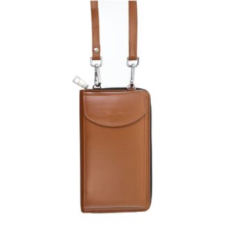 Universaalne Leather 2in1 kaitsekott-rahakott pruun
