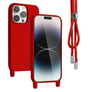 Apple Iphone 14 Pro Crossbody silikoonkaitse punane