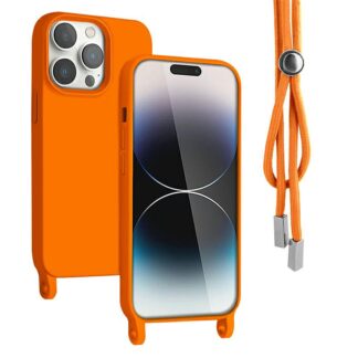 Apple Iphone 14 Pro Crossbody silikoonkaitse oranz
