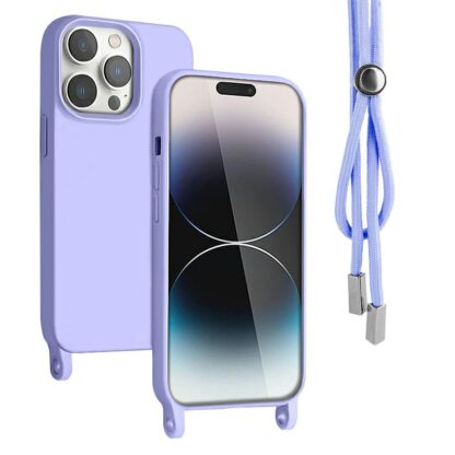 Apple Iphone 14 Pro Crossbody silikoonkaitse lilla