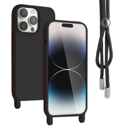 Apple Iphone 16 Pro Max Crossbody silikoonkaitse must