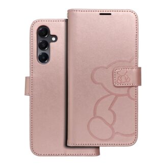 Samsung A16 (4G) / A16 (5G) Leather Bear kaitsekott roosakas-kuldne