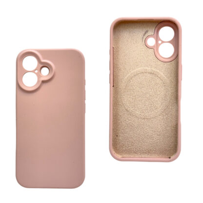 Apple Iphone 16 Rubber Magsafe silikoonkaitse heleroosa