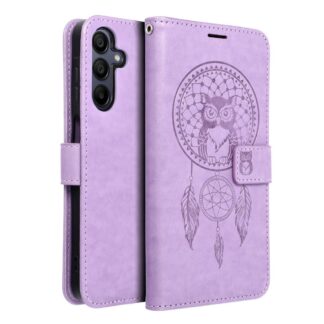 Samsung A17 (4G) / A17 (5G) Leather Owl kaitsekott lilla