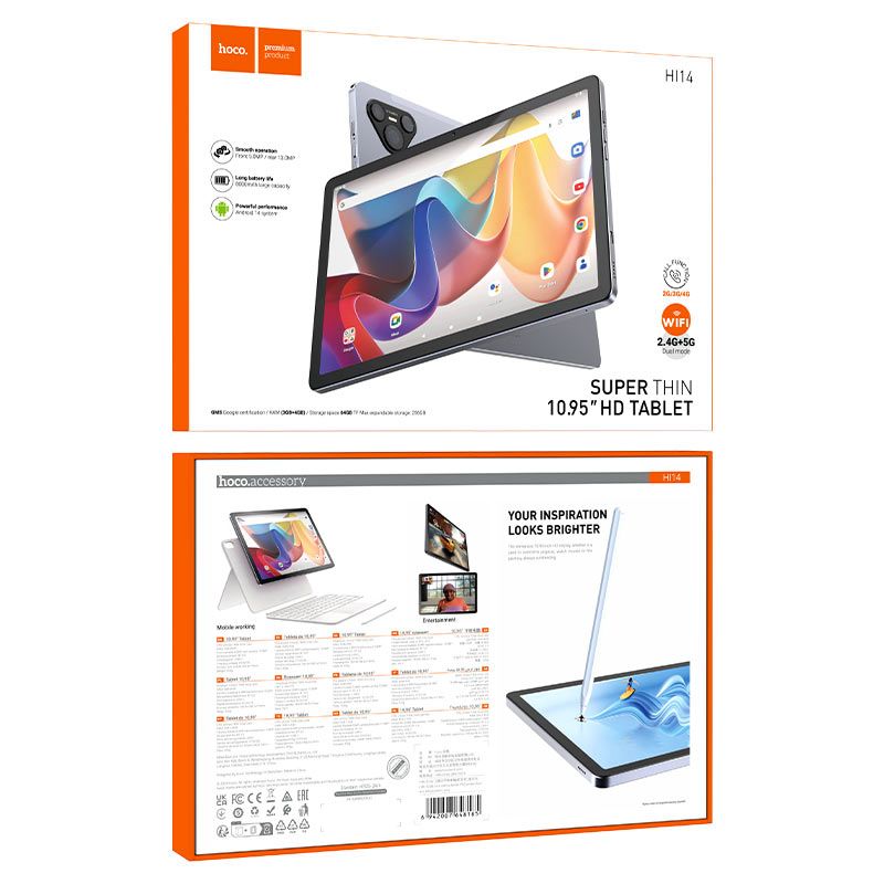 Uus Hoco HI14 (4G) tahvelarvuti / 10,95" / 3GB / 64GB RAM / Android 14 / Starry Grey - Image 2