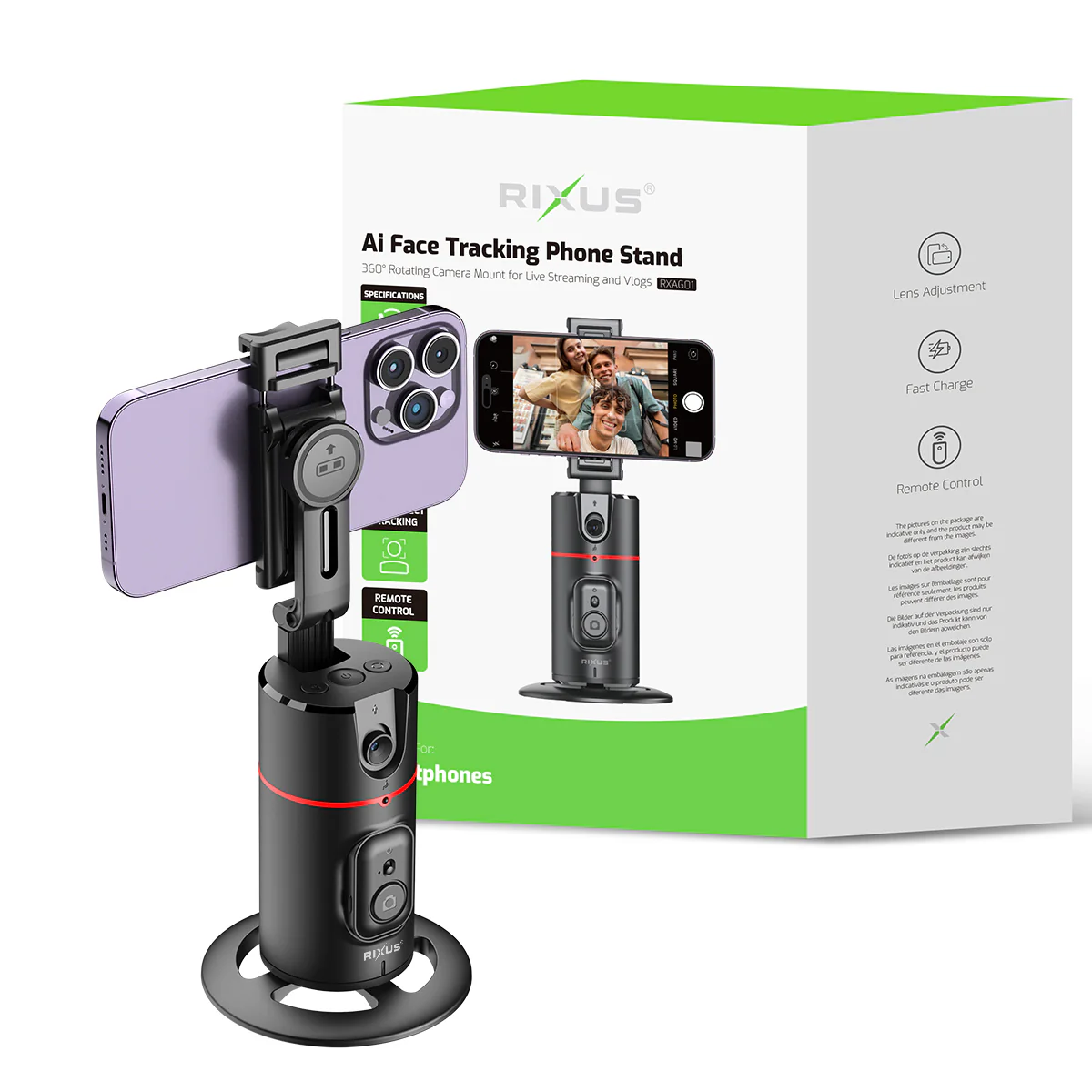 Rixus RXAG01 automaatne näotuvastus vlogide, videote ja TikToki jaoks - Image 4