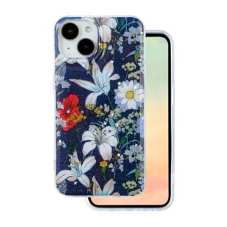 Apple Iphone 13 / Iphone 14 / Iphone 15 GlamFlower silikoonkaitse sinine