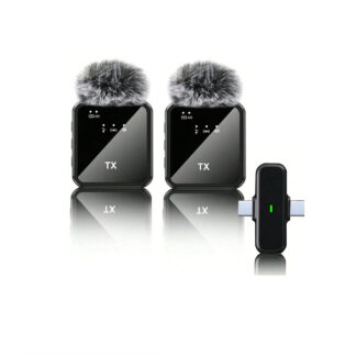 Juhtmevaba TX F15 Dual mikrofonikomplekt Type-C / Lightning pesaga 2in1