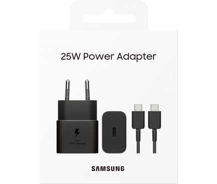 Samsung EP-T2510XBEGEU USB-C toalaadija adapter + USB-C kaabel / 25W / must