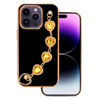 Apple Iphone 14 Pro Golden LoveChain silikoonkaitse must