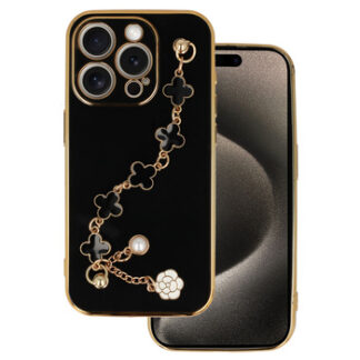 Apple Iphone 15 Pro FlowerChain silikoonkaitse must