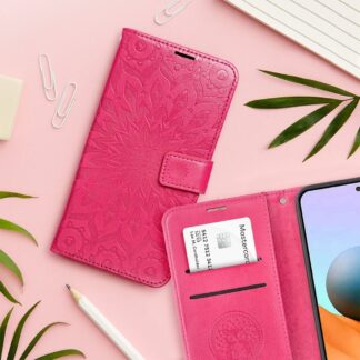 Xiaomi Redmi Note 15 (4G) / Redmi Note 15 (5G) / Poco M8 (5G) Leather Mandala kaitsekott tumeroosa