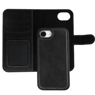 Apple Iphone 17E LeatherDuo 2in1 kaitsekott+silikoontagus must