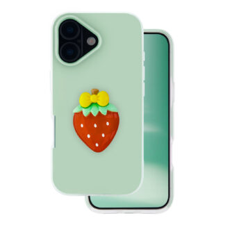 Apple Iphone 17 3D Strawberry silikoonkaitse roheline
