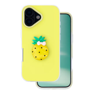 Apple Iphone 17 3D Pineapple silikoonkaitse kollane